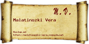 Malatinszki Vera névjegykártya