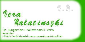 vera malatinszki business card
